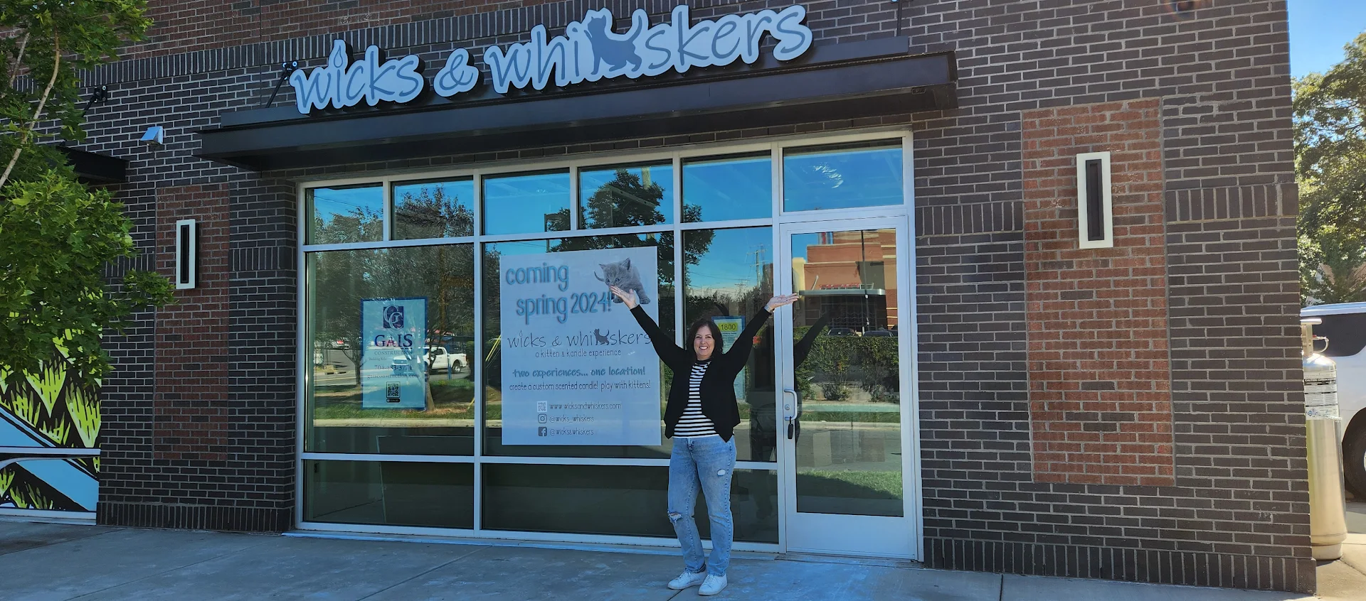 Happy Storefront Sign Customer