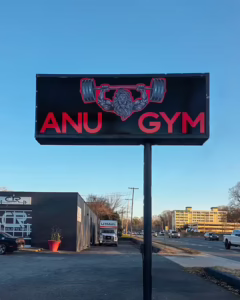 ANU Gym Post Panel Storefront Sign