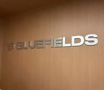 bluefield lobby reception sign