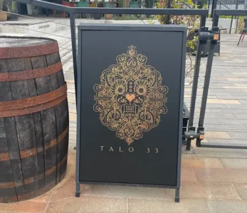 A frame restaurant sign