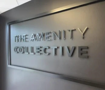 Custom Metal lobby reception sign