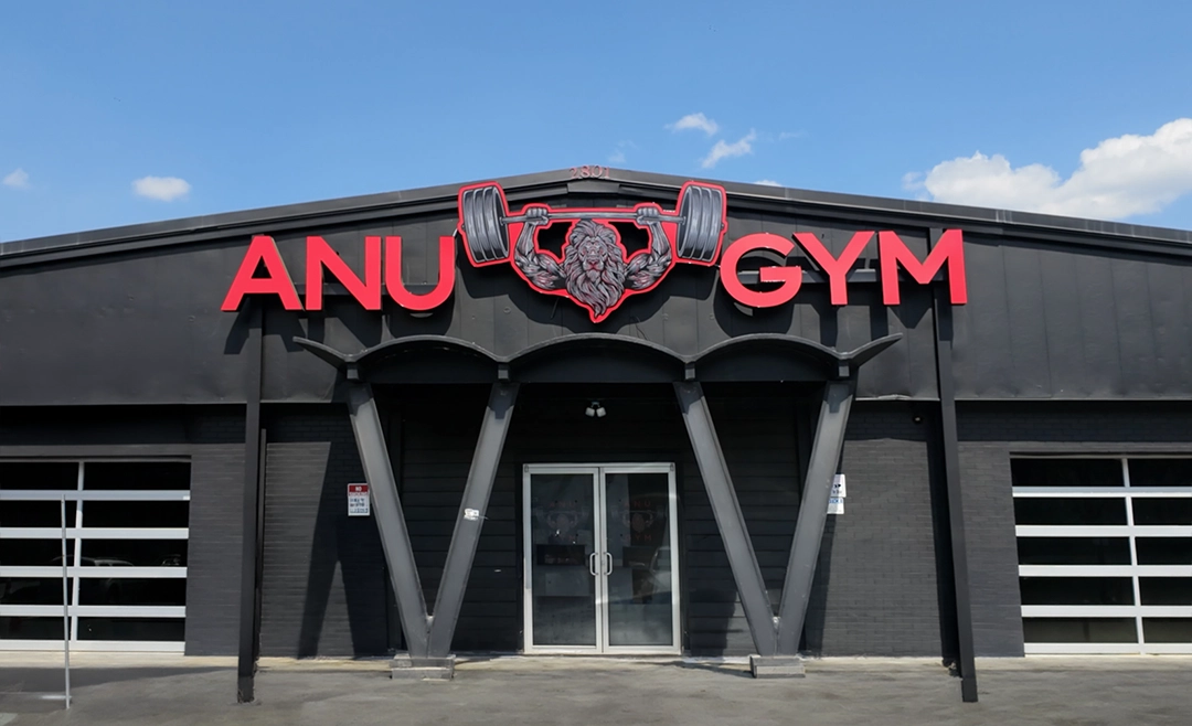 Custom Pylon Sign & Storefront Signage for ANU Gym Charlotte